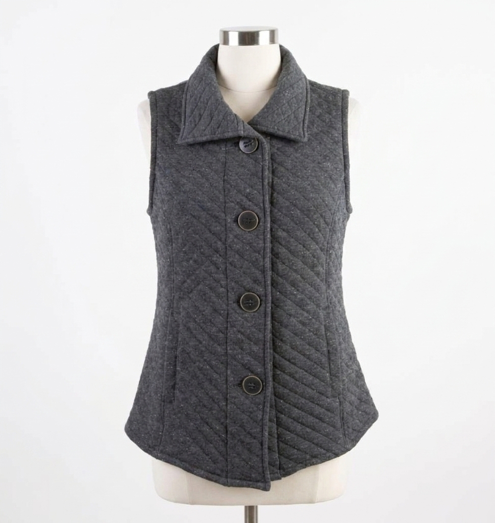 NEW HABITAT quilted knit vest in black